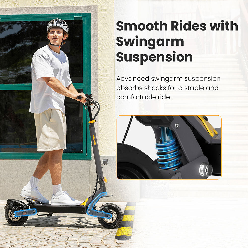 Patinete eléctrico Ausom L1, motor único de 800 W, neumáticos de 10", batería de 48 V y 15,6 Ah