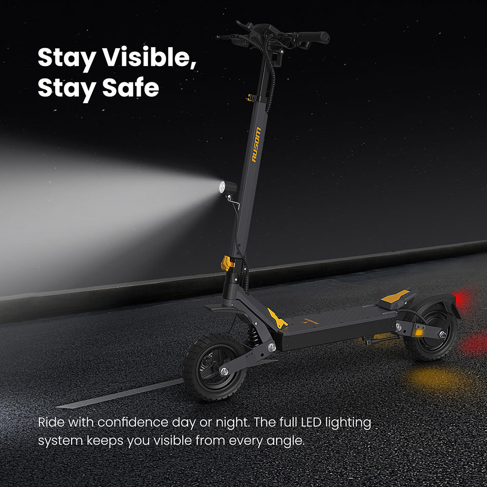 Patinete eléctrico Ausom L1, motor único de 800 W, neumáticos de 10", batería de 48 V y 15,6 Ah