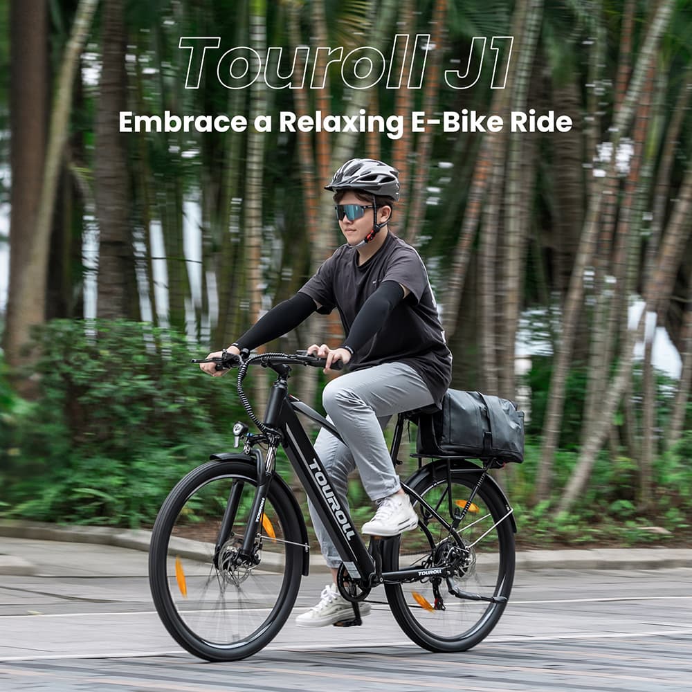Touroll J1 bicicleta eléctrica de senderismo 27,5'' batería de motor 36V 15.6Ah con neumáticos 250W