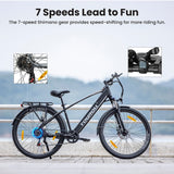 Touroll J1 bicicleta eléctrica de senderismo 27,5'' batería de motor 36V 15.6Ah con neumáticos 250W