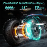 FEFNGQS GT8 Pro Electric Scooter 11" Tires Dual 2800W Motors 67.2V 38Ah Battery