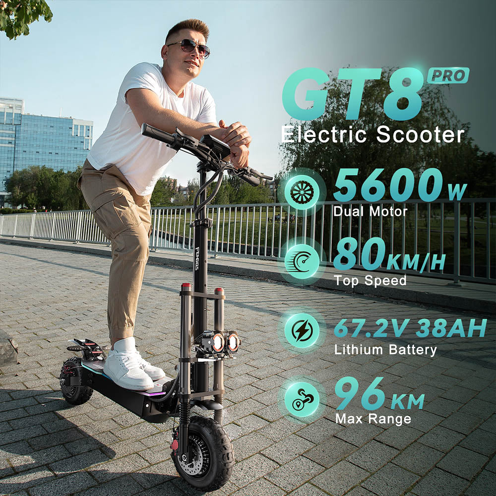 FEFNGQS GT8 Pro Electric Scooter 11" Tires Dual 2800W Motors 67.2V 38Ah Battery