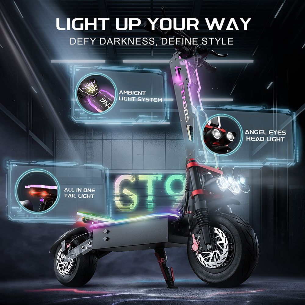 FEFNGQS GT9 Electric Scooter 12" Tires Dual 3500W Motors 60V 38Ah Battery