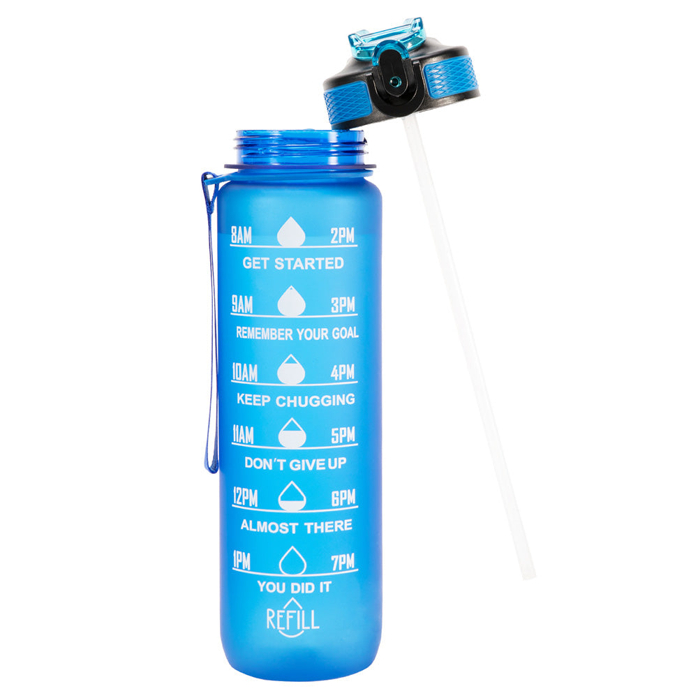 Cycling Motivational Water Bottle With Straw 32oz