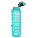 Cycling Motivational Water Bottle With Straw 32oz